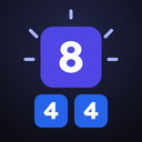 App-Symbol von Merger: drei flache Blöcke mit 8, 4 und 4.