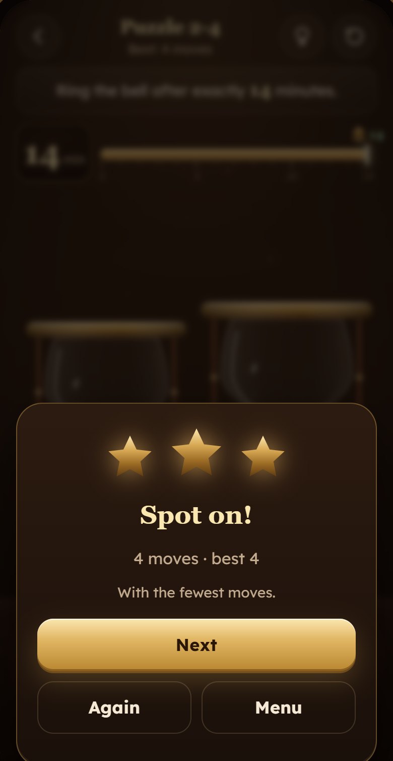 Puzzle solved: three stars, spot on, 4 moves with a best of 4.